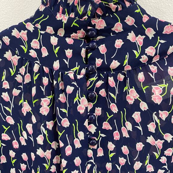 Vintage DVF Editions for Lord & Taylor Sheer Midi Mock Neck Dress - Picture 3 of 12